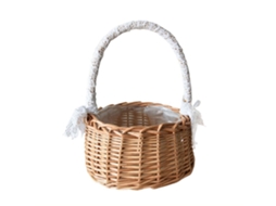 Cesto De Flores Canasta Rattan Salgueiro Tecido À Mão