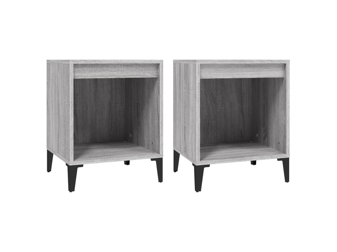 Mesas de Cabeceira 2 Pcs 40x35x50 Cm Cinzento Sonoma MAISON EXCLUSIVE