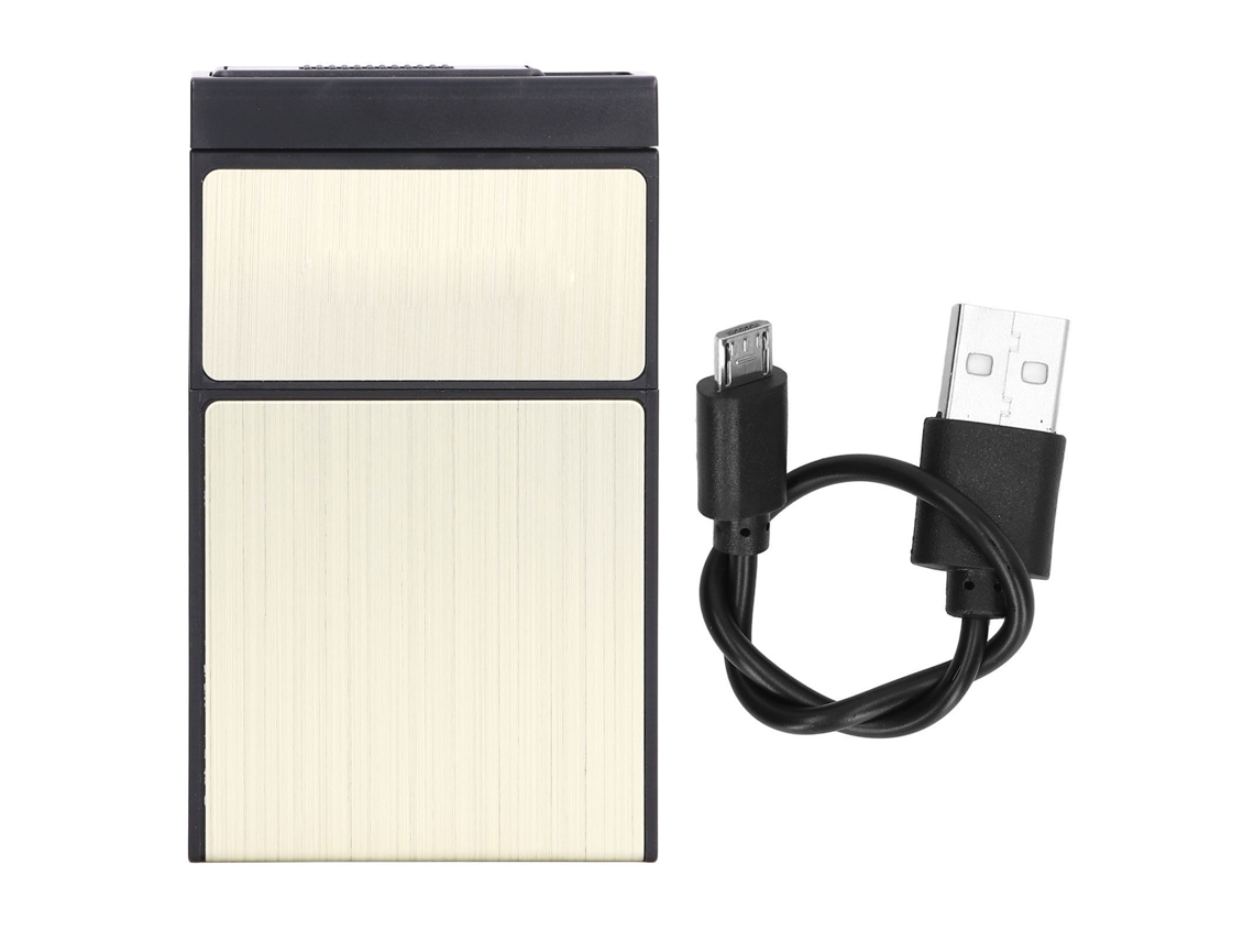 Estojo para Cigarros 20 Pacotes Recarregável Usb Ouro