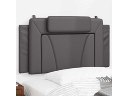 Vidaxl Almofadão De Cabeceira Viana 100 Cm Couro Artificial Cinzento