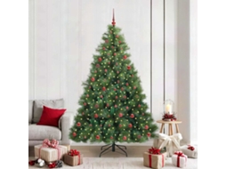 Vidaxl Árvore De Natal Artificial Com 300 Leds Verde 210 Cm Pe E Pvc