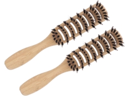 Pente Modelador Emukoep Para Homens E Mulheres, Escova De Cabelo Bambu Premium, Design Vazado De 9 Fileiras Para Cabelos
