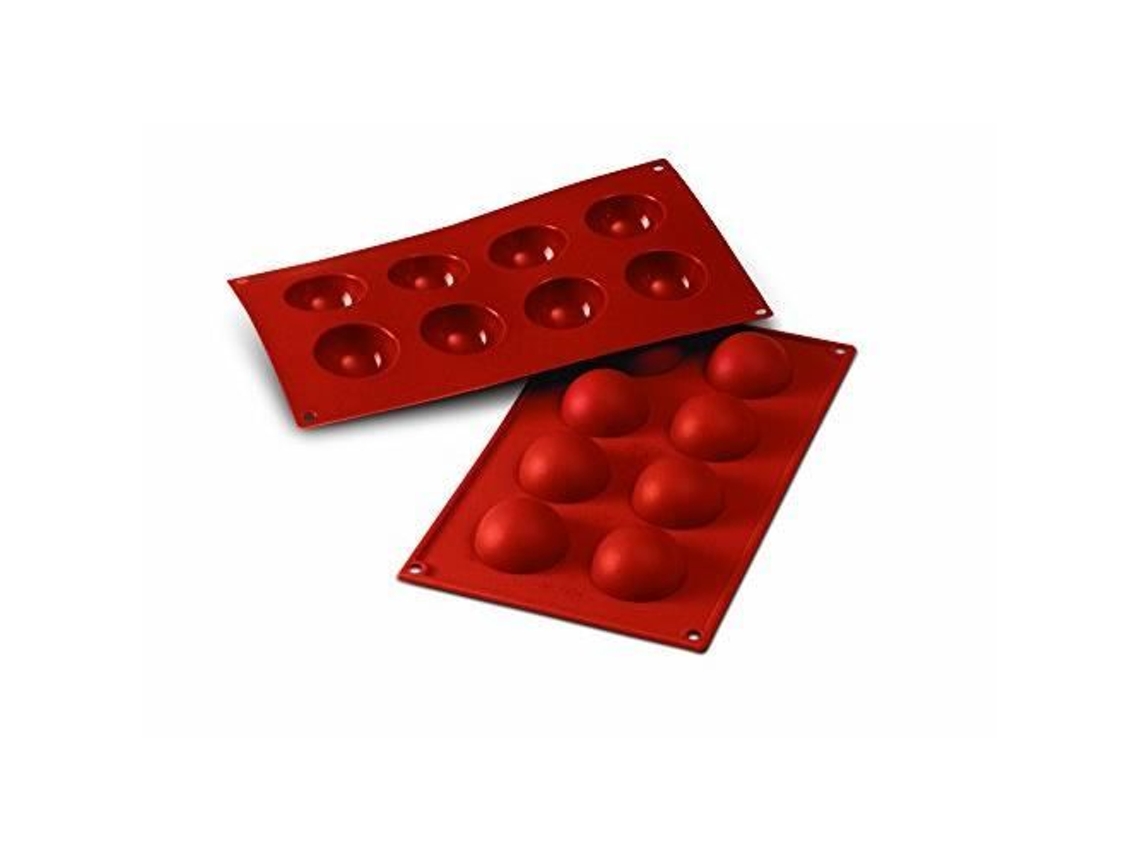 SILIKOMART 20.004.00.0060 Sf004 Molde em Forma de Meia Esfera 8 Cavidades Terracota Silicone Sf004-C