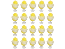 Primerox 20pcs Smoothie Miniatura Casa de Bonecas 1:12 Simulado Plástico Decoração Amarelo