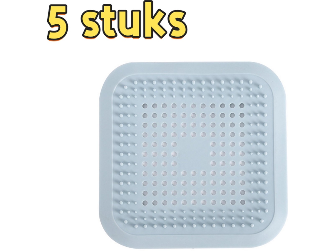 Conjunto Com 5 Ralos De Silicone Tipo A Anti‑entupimento, Filtro De Esgoto 14,5×14,5 Cm, Anti‑odor Para Banheiro, Azul‑claro