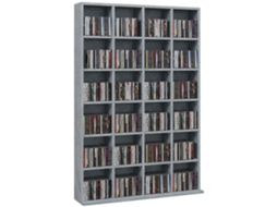 Unidade Mídia 456cd e 336dvd Estante Madeira com Prateleiras Ajustável Medidas: 89x130,5cm Cor: Cinza