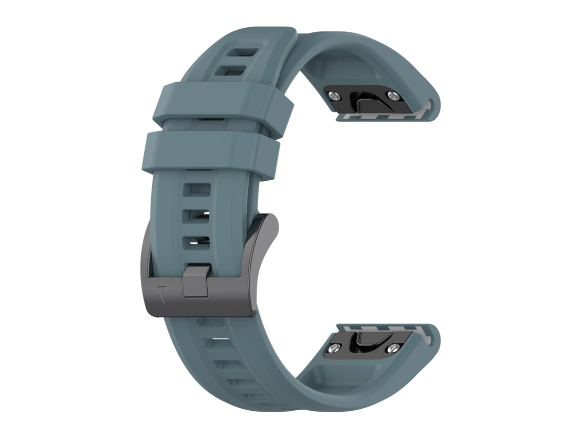 Bracelete de Smartwatch para Garmin Fenix 7X 26mm Silicone Sport Pure Color Watch Band (Rock Cyan)