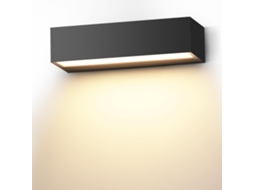 Luminária De Parede Led 18w 30cm Preto,ip65 À Prova Dágua,luz Branco Quente 3000k Para Interior E Exterior Btforus