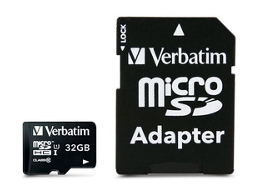Cartão de Memória MicroSD VERBATIM 32GB Class10 + Adaptador