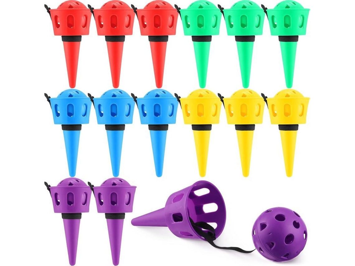 2026 15 Peças Jogo de Catching Bola com Copo Coordenção Mão olho para Exterior Jardim Praia Camping Festas Adultos 5 Cores