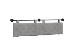 Conjunto 1 Cabeceira Suspensa Vidaxl Cinzento-claro Veludo (190 X 55 X 7 Cm)