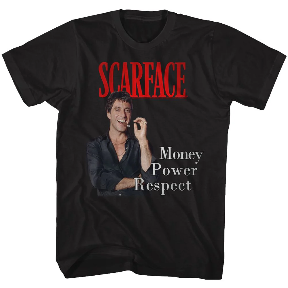 Unisex Adult T-shirt Rockinstone Scarface Movie M.p.r. Black Sizexl