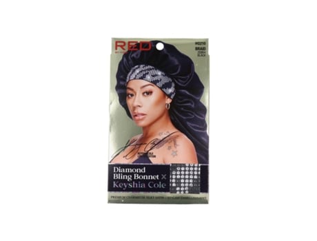 Diamond Bling Bonnet Braid Bk Zebra Red Kiss