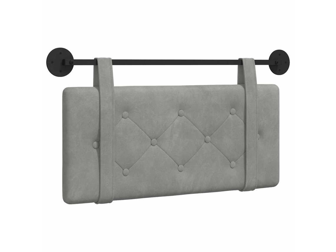 Vidaxl Cabeceira Suspensa Cinzento-claro 90 X 55 X 5 Cm Veludo
