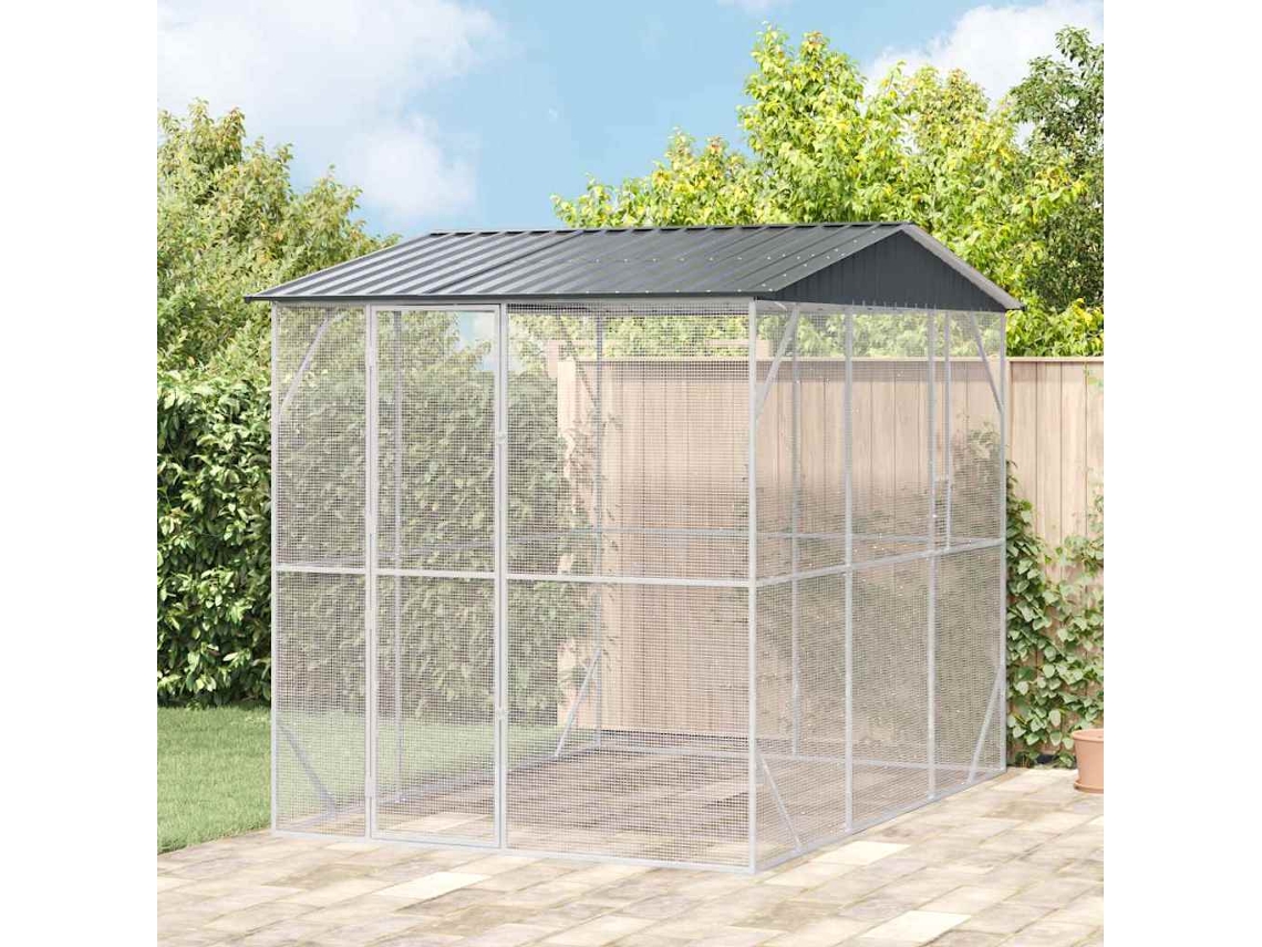 Vidaxl Gaiola Para Pássaros Antracite 227 X 310 X 247 Cm