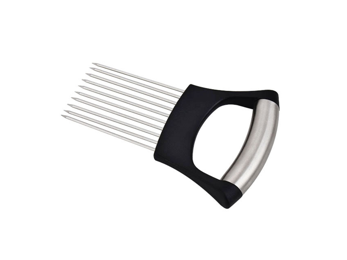 KOFIHETY Suporte Para Cebolas Para Fatiar, Suporte Para Fatiar Cebolas Em Aço Inoxidável Com Cabo Extra Largo E Pontos Antiderrapantes, Fatiador Aprimorado Par