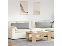 Vidaxl Travesseiros De Sofá 2 Unid. Tecido Cinza Nuvem 120 X 40 Cm