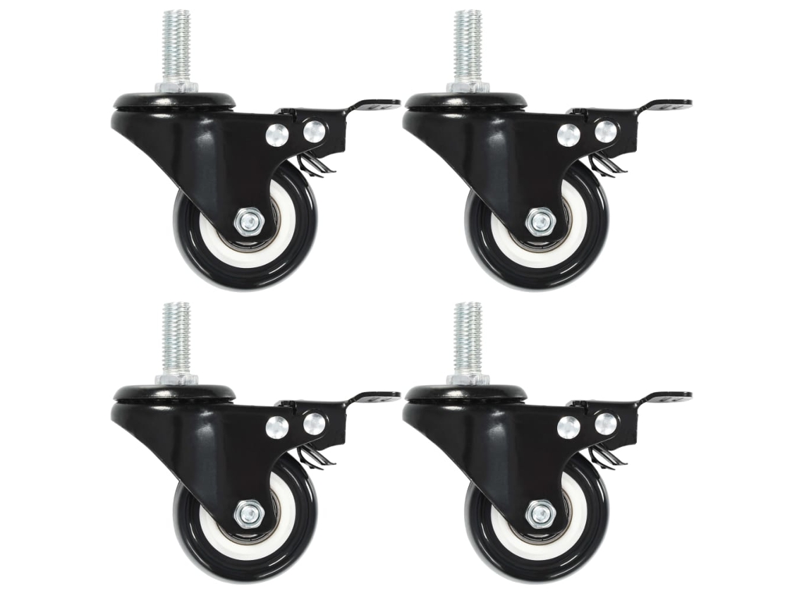 Vidaxl 8 Pcs Rodas Giratórias Com Travões 50 Mm