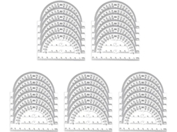 Conjunto de 30 decalques plásticos transparentes Ipetboom para estudantes, escola, salas de aula de matemática e desenho.