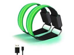 2026rebe-2 Unidades Pulseira Led Recarregável Via Usb Com Cinta Refletiva Ajustável Pulseiras Luminosas Para Corrida, Ciclismo E Esportes Ao Ar Livre