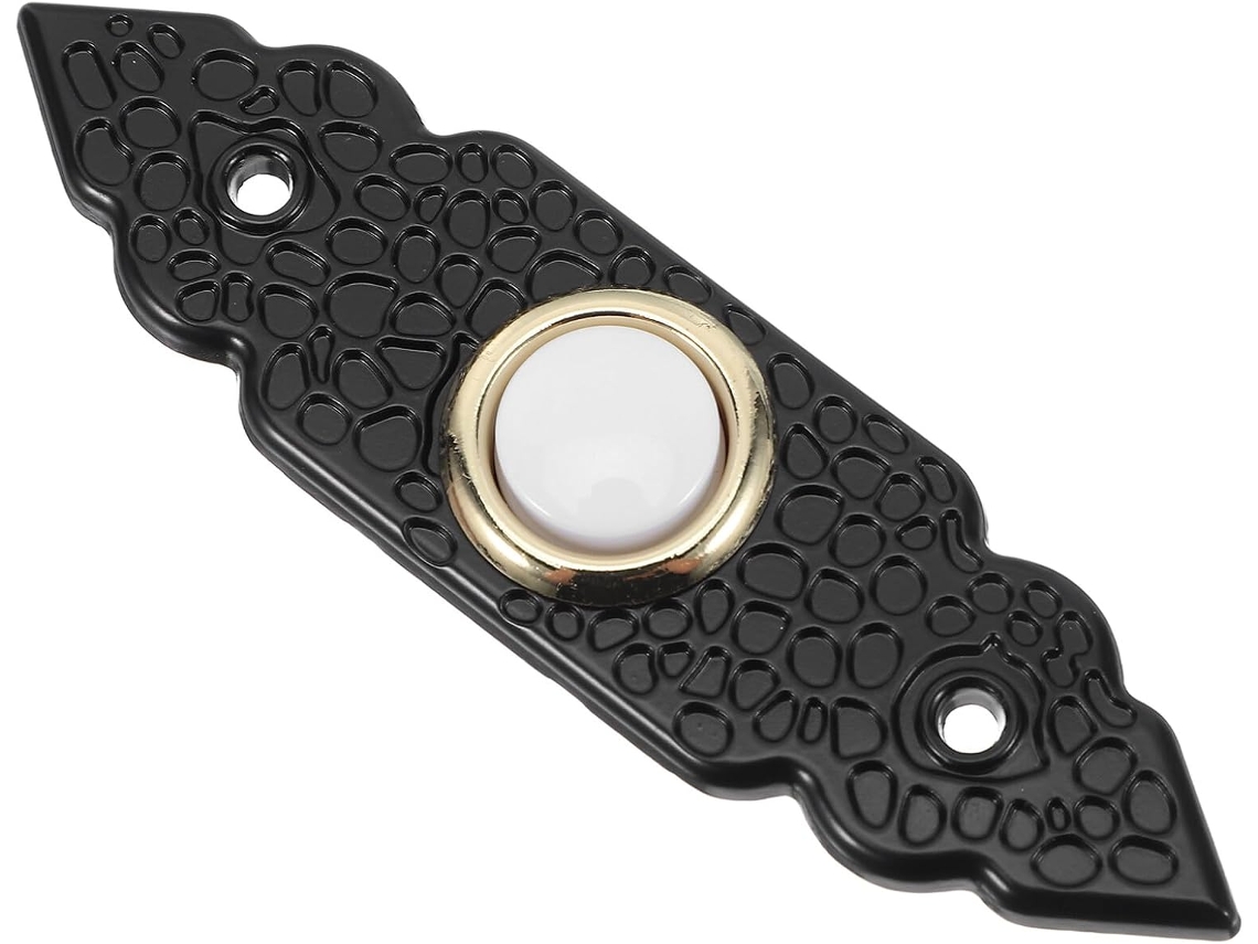 Campainha Retrô De Metal Sherchpry, Botão Vintage Preto Com Fio Portas De Casa E Varandas Externas