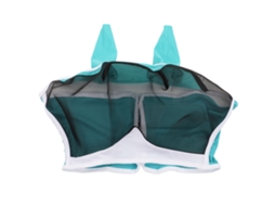 Máscara anti-insetos para cavalos, com orelhas removíveis, mesh, proteção UV, azul ou verde