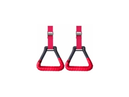 Argolas De Ginástica Profissionais Com Alças Ajustáveis E Faixas Antiderrapantes Absorventes, 2 Peças, Ideais Para Treino, Vermelhas