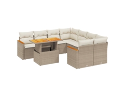 Garden Sofa Set, Garden Sofa Sets Vidaxl Bege Rattan / Vime (n/a)