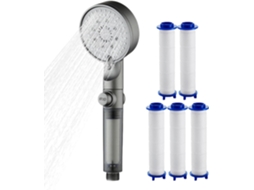 Chuveiros Alta Pressão – Chuveiro Mão Stacável Com 5 Modos E Filtro – Bicos Silicone Ajustáveis