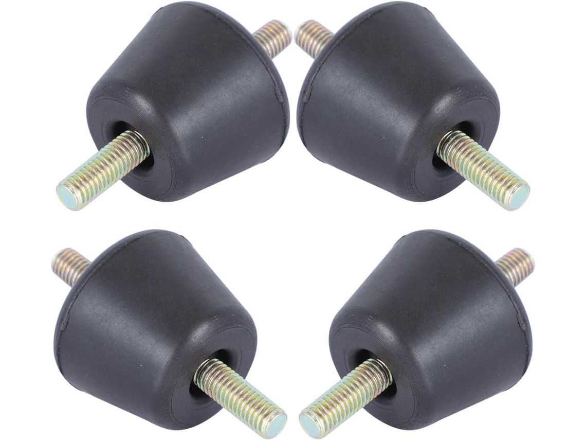 Conjunto De 4 Bases De Borracha Preta Antichoque Para Ar Condicionado.