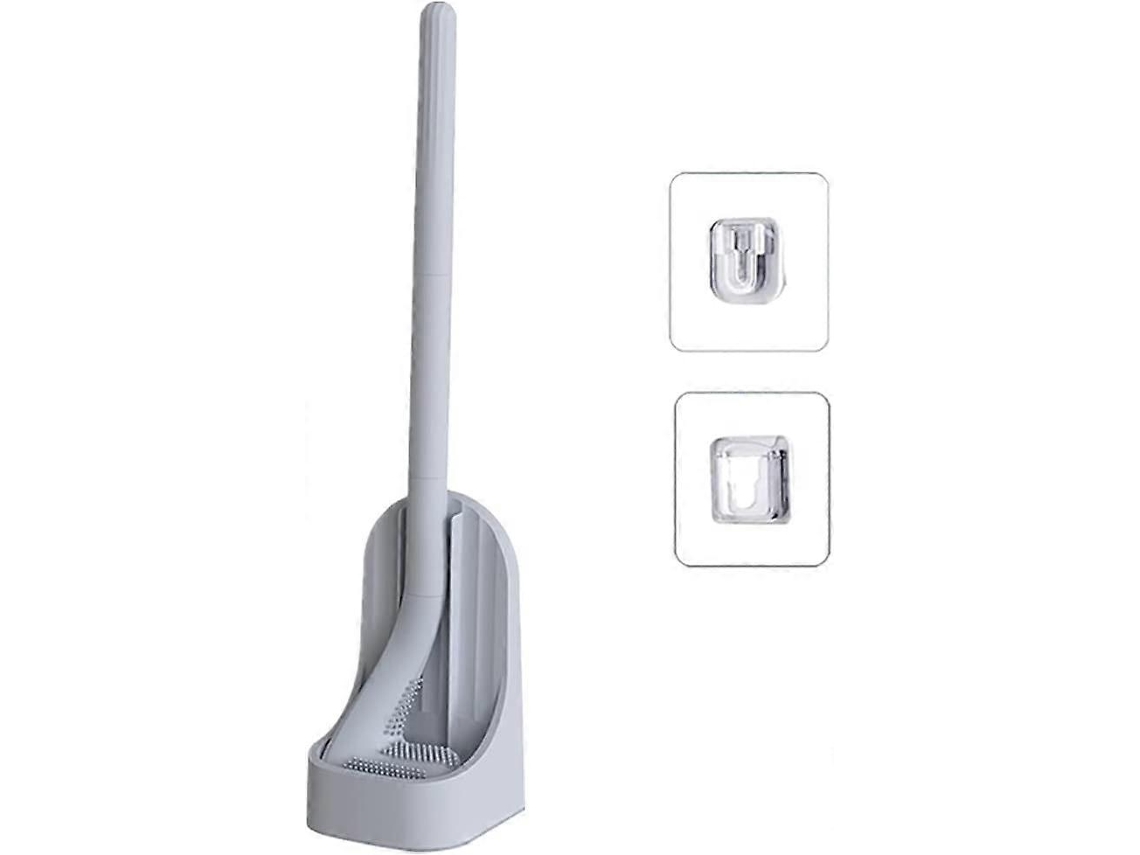 Escova Sanitária de Silicone Manyao, de Parede com Suporte de Secagem Rápida, Cinza AQUAFORGE