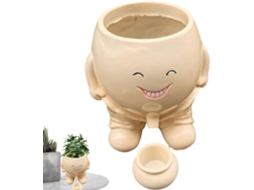 Vasos para Suculentas Vasos de Resina em Formato de Boneca Vasos com Carinha Feliz e Furo de Drenagem, Floreira CHABERLU