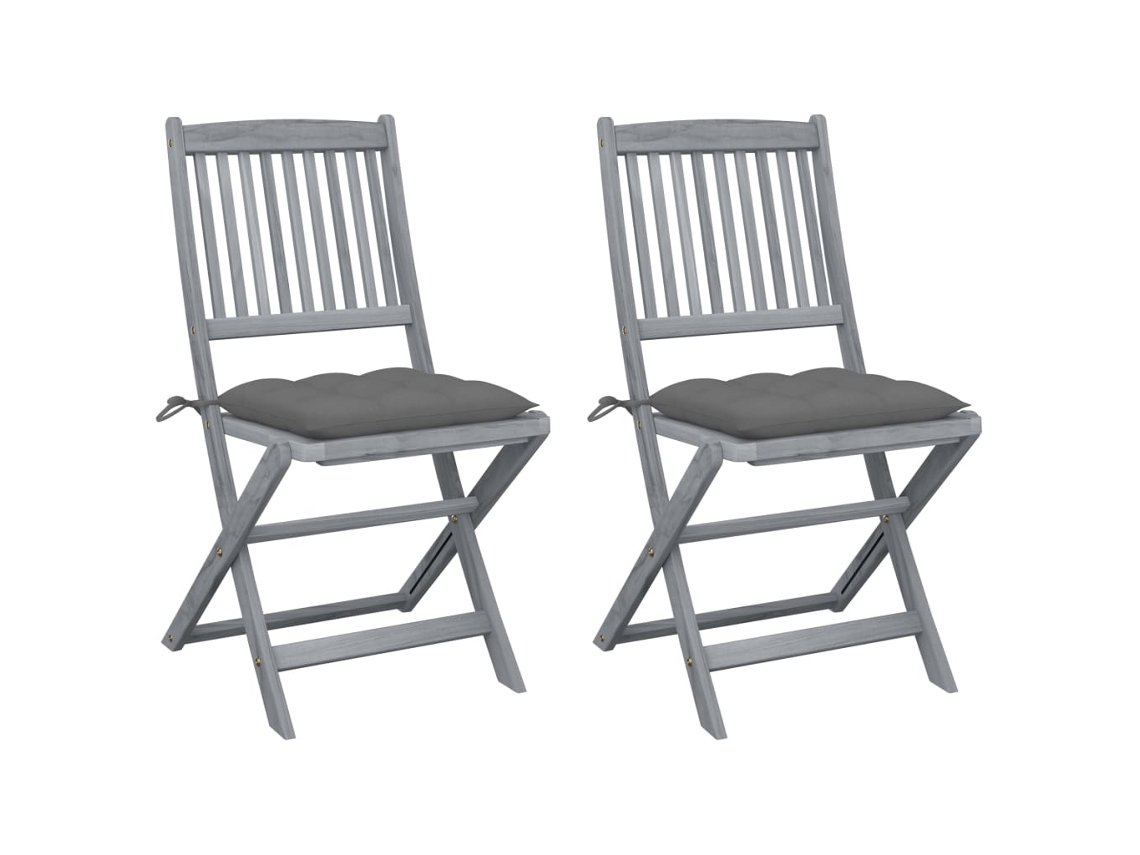 Folding Chair, Folding Chairs Vidaxl Cinzeto Madeira De Acácia (n/a)