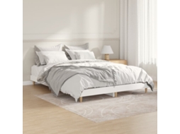 Vidaxl Estrutura De Cama 135x190 Cm Derivados De Madeira Branco