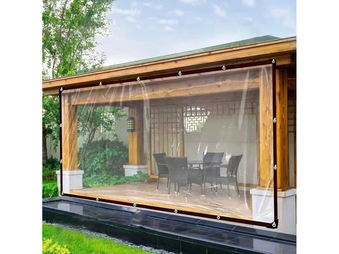Transparent Plastic Tarpaulin With Reinforced Buttonholes, Waterproof And Protective Tarpaulin For Camping Tents, Car