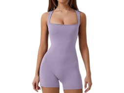 2026 mono Enterizo de Control Abdominal para Mujer com Tirantes e Decote Quadrado