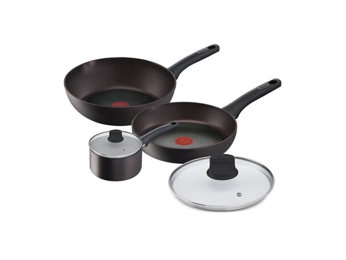Conjunto Misto LAGOSTINA Cucina Eco Alumínio Preto 5 Peças (panela 18 Cm, Frigideiras 24/28 Cm)