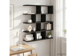 Vidaxl Prateleira De Parede Carvalho Preto 70 X 20 X 100 Cm