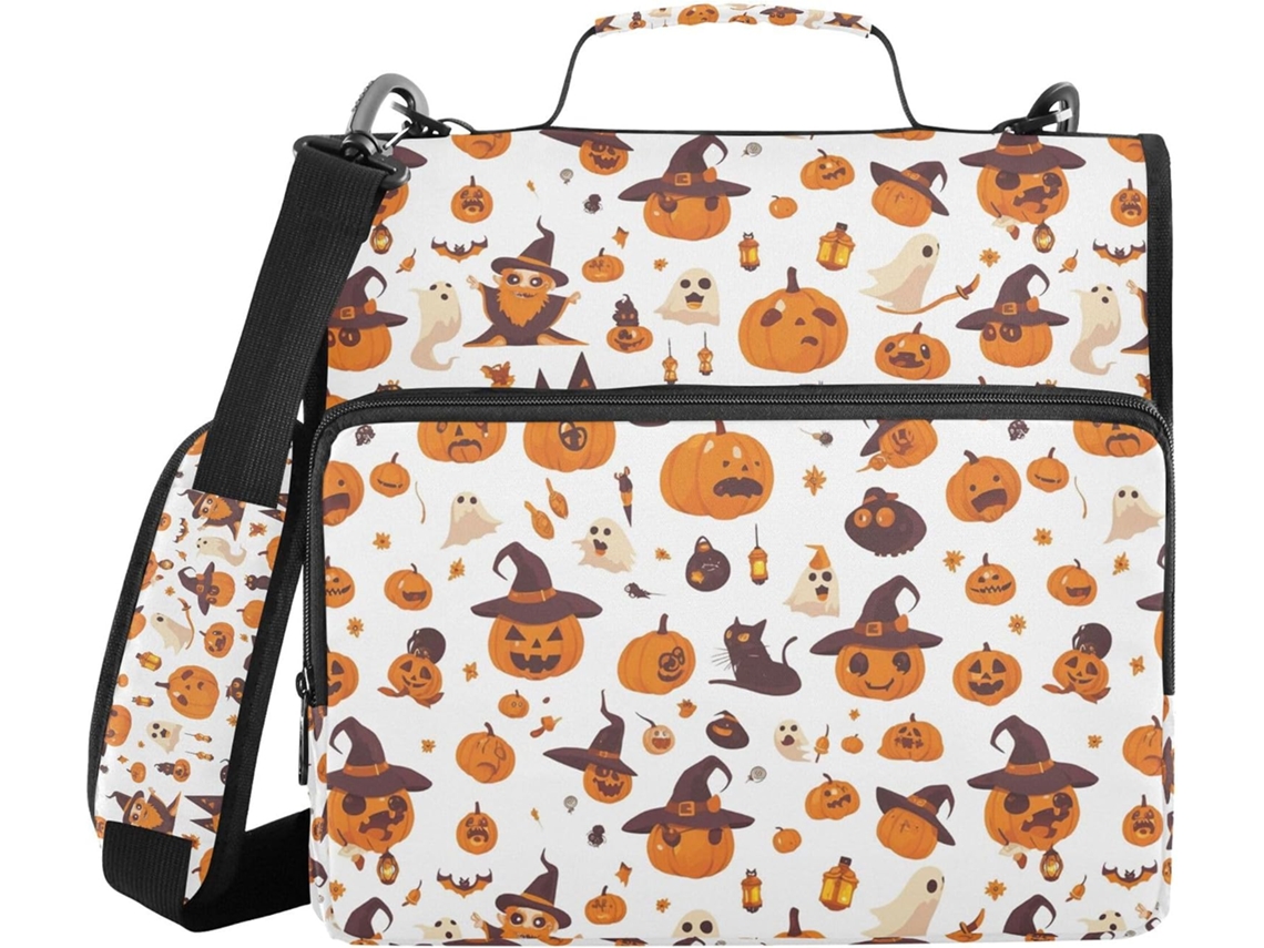 Cole documentos com gnomo de Halloween, ombro e mão, várias bolsas de 3,8 cm, 3 porta-lápis.