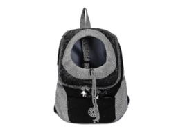 Mochila AQUAFORGE para Cães e Gatos em Malha, Respirável, Frontal, Preta