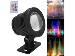 Luminária Subaquática Led Rgb Prova Multicolorida Jardim Externo Ac Dc 12v Controle Remoto Preta À D Água GOKOCO