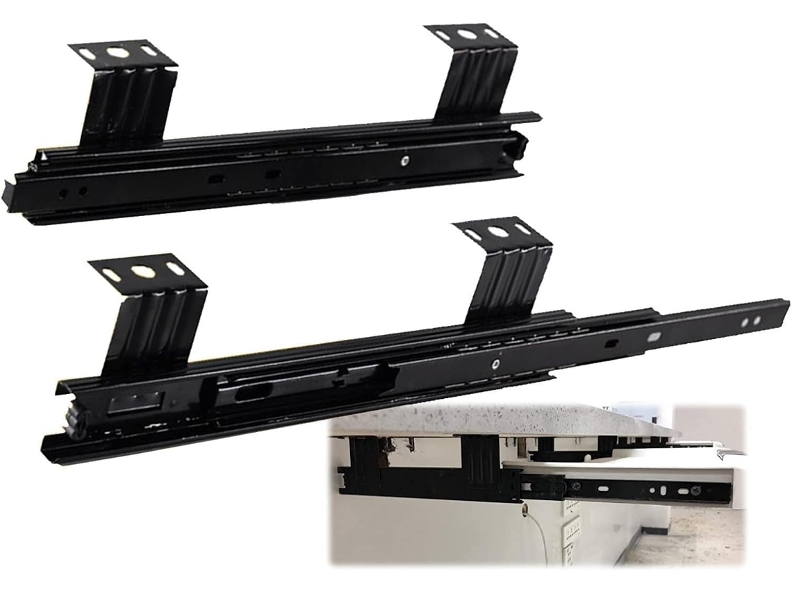 Corrediças Metálicas Com Rolamentos De Esferas Para Bandeja Teclado, Corrediças De Gaveta Com Extensão Total Tripla