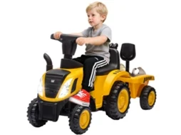 Camion Giocattolo Para Bambini 12-36 Mesi Con Pala E Rimorchio, Em Pp E Metallo, 91x29x44 Cm, Giallo