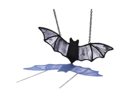 Morcego de acrílico para decoração de Halloween, janela/parede, 7 polegadas, preto.