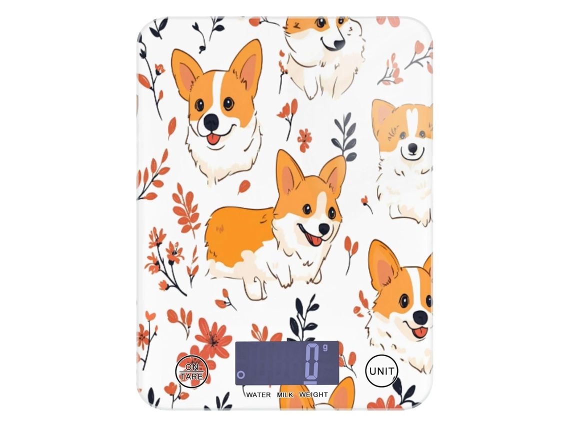Balança De Cozinha Digital Cute Corgis 5kg 5g Com 4 Unidades Pesagem Alimentos Cetogênicos