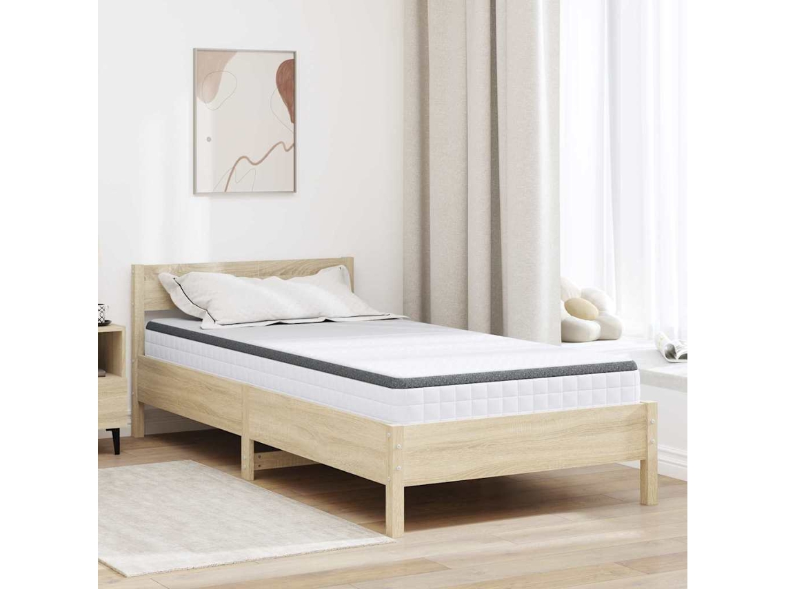 Vidaxl Colchão Médio Macio 90 X 200 Cm Branco E Cinza