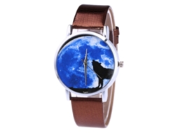 Reloj De Cuarzo Casual Unisex Con Correa De Cuero Pu Café Para Hombres Y Mujeres
