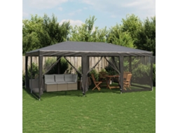 Vidaxl Tenda P/ Festas 10 Paredes Laterais Malha 6x4 M Pead Antracite
