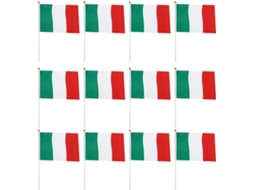 Bandeirinhas Italianas de Mão com Design Detalhado, Feitas de Poliéster, Pacote com 100 Unidades. Leves e CHABERLU