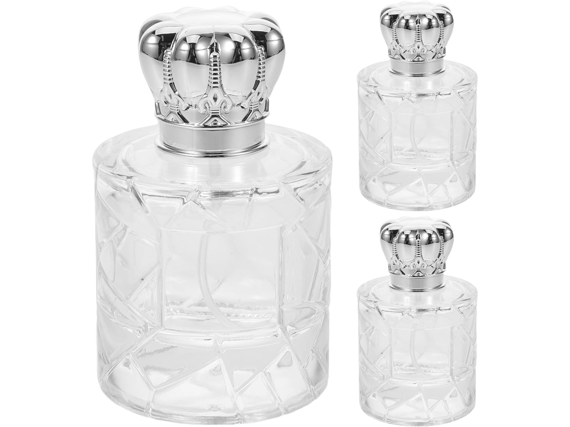 Conjunto De 3 Frascos De Perfume De Vidro Vazios Com Spray Recarregável, Frascos Transparentes